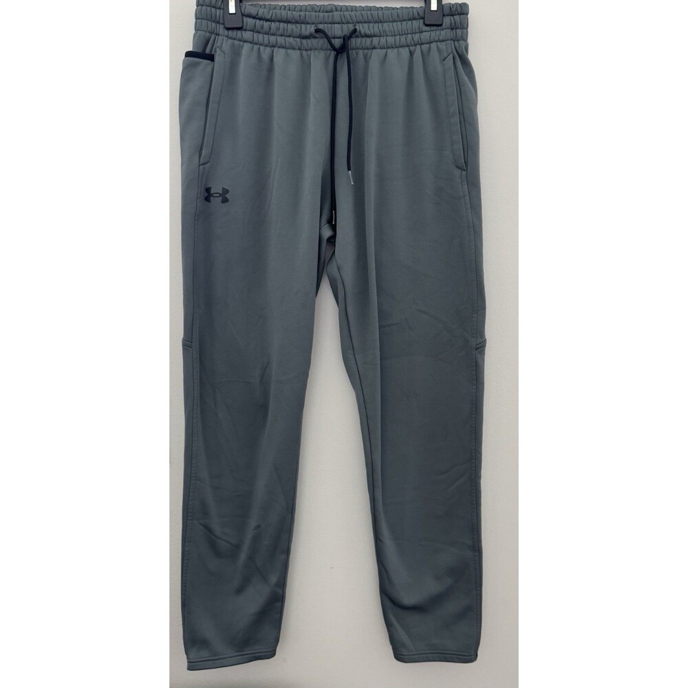 Under Armour ColdGear YLG Gray Fleece Jogger Pants Loose Drawstring Pockets